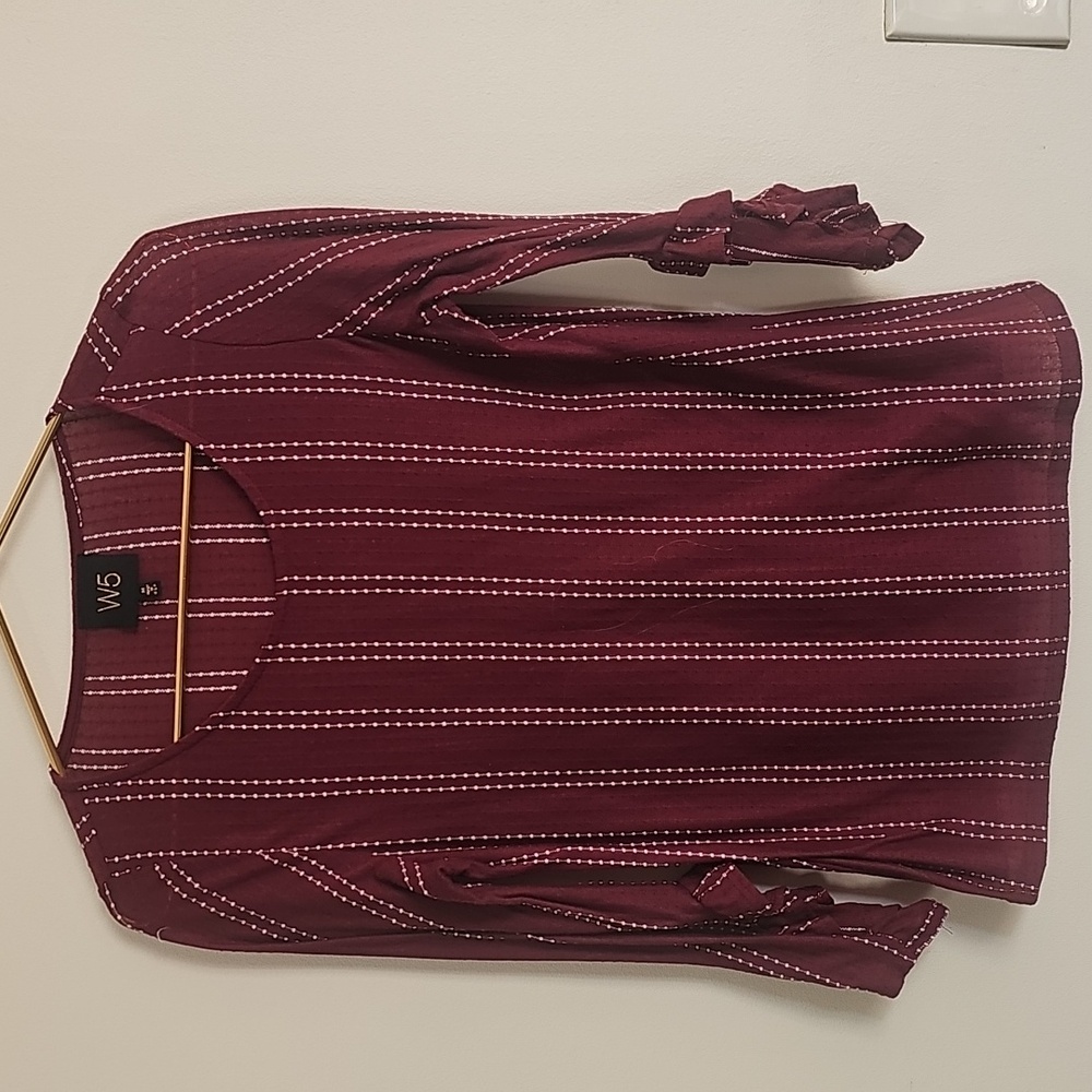 W5 Maroon and White Striped Blouse